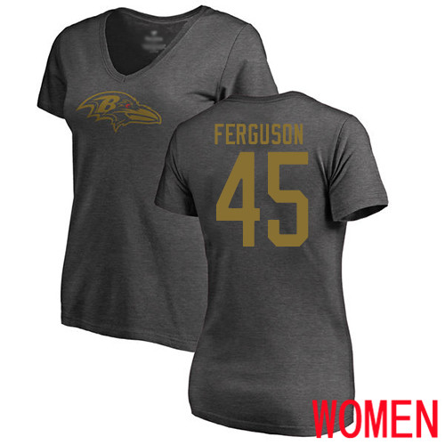 Baltimore Ravens Ash Women Jaylon Ferguson One Color NFL Football #45 T Shirt
